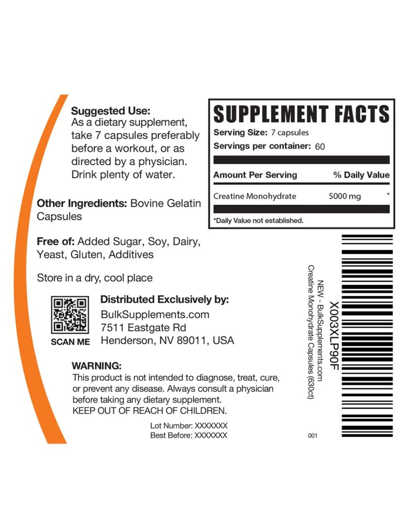 Version 1.0.0 BulkSupplements Micronized Creatine Capsules - Image 7