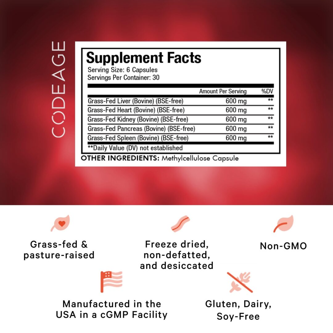 Version 1.0.0 Codeage Grass-Fed Beef Organ Supplement - Image 2