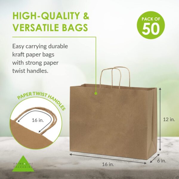 Prime Line Packaging Kraft Gift Bags - Image 4