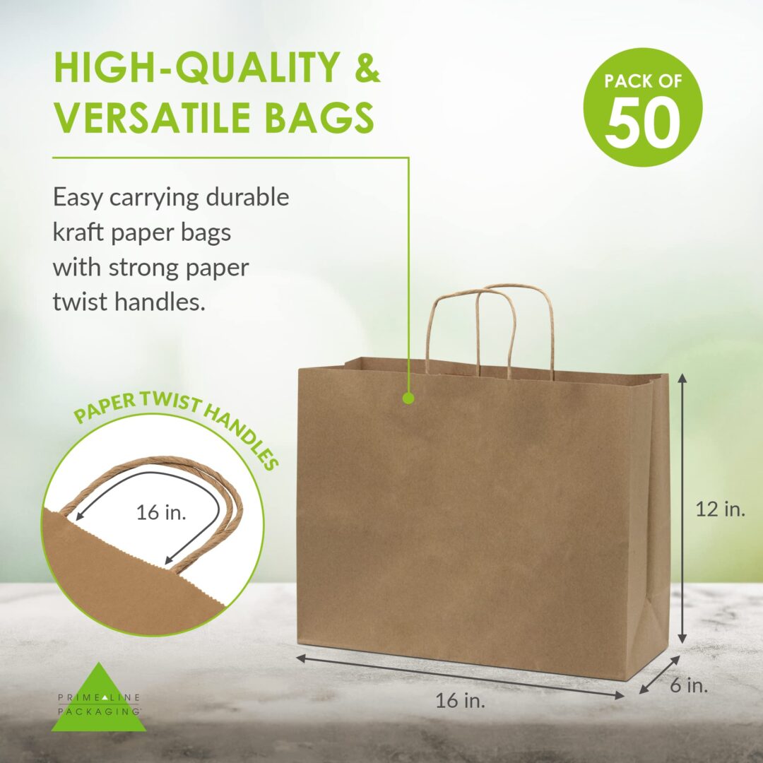 Version 1.0.0 Prime Line Packaging Kraft Gift Bags - Image 4