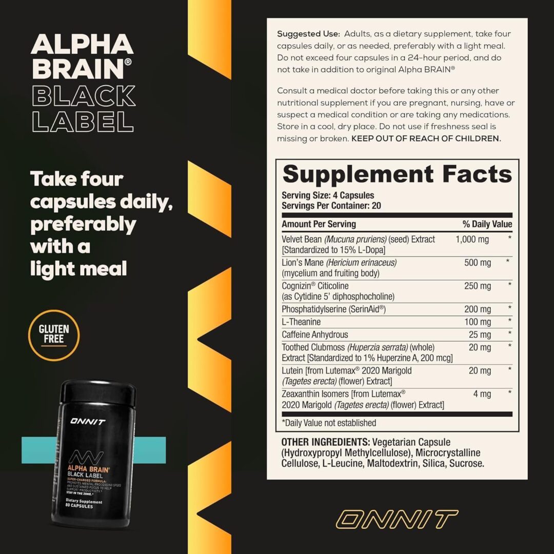 Version 1.0.0 ONNIT Black Label Brain Supplement - Image 3