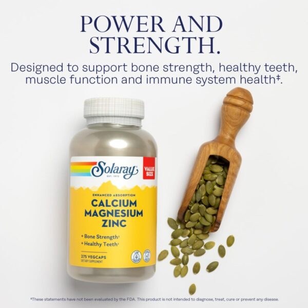 Solaray Cal Mag Zinc Supplement - Image 3