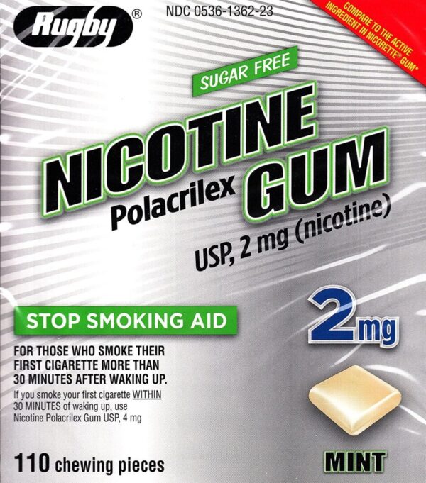Rugby Nicotine Gum 2MG Mint - Image 1